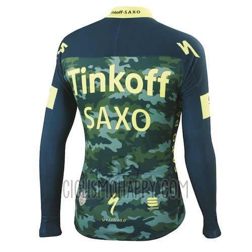 Tinkoff Saxo Bank Cycling Jersey Bib Tight 2016 Long Sleeve Yellow and Green